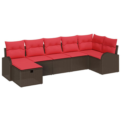 Set di divani con cuscino Marrone e Rosso polyrattan | homemem39