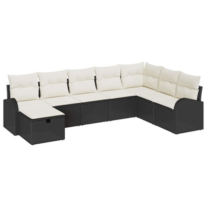 Set di divani 8 pz Nero e crema polyrattan | homemem39