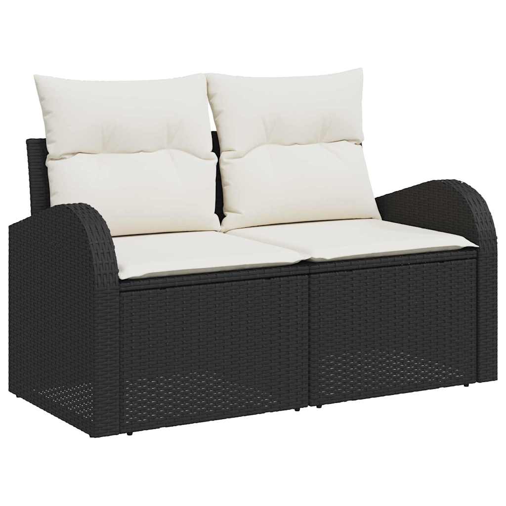 Set di divani 8 pz Nero e crema polyrattan | homemem39
