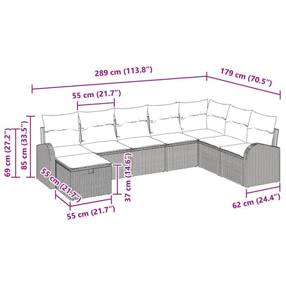 Set di divani 8 pz Nero e crema polyrattan | homemem39
