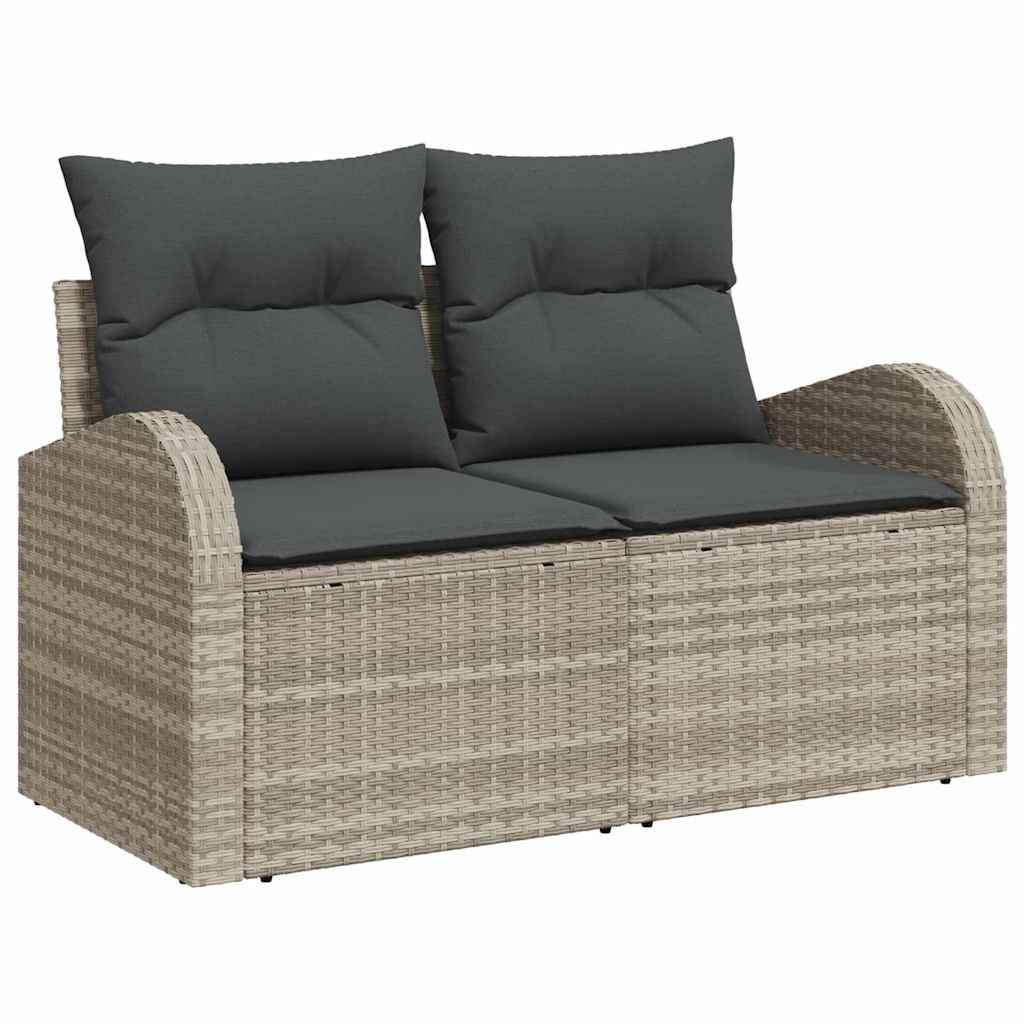 Set di divani 9 pz Grigio chiaro polyrattan | homemem39