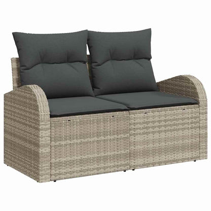 Set di divani 9 pz Grigio chiaro polyrattan | homemem39