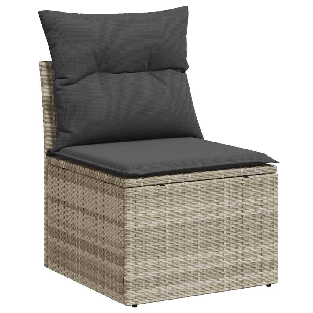 Set di divani 9 pz Grigio chiaro polyrattan | homemem39