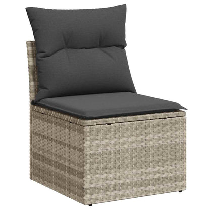 Set di divani 9 pz Grigio chiaro polyrattan | homemem39