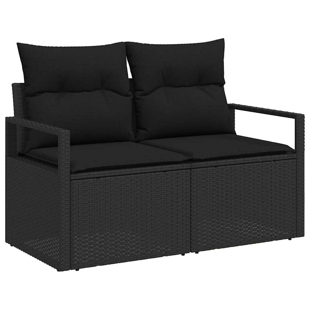 Set di divani 6 pz 5-Numero di posti Nero polyrattan | homemem39
