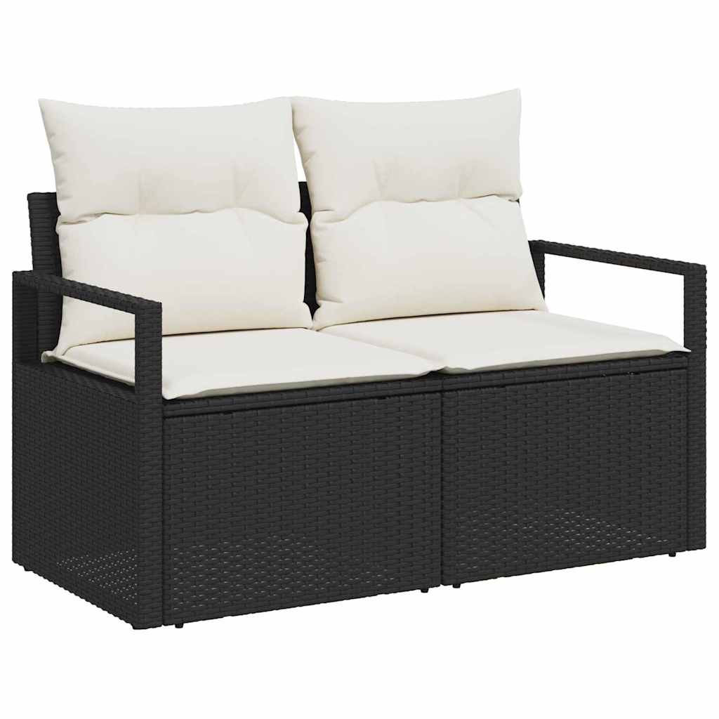 Set di divani 6 pz Nero e Crema polyrattan | homemem39