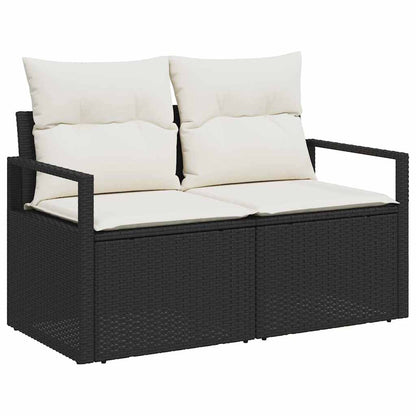 Set di divani 6 pz Nero e Crema polyrattan | homemem39