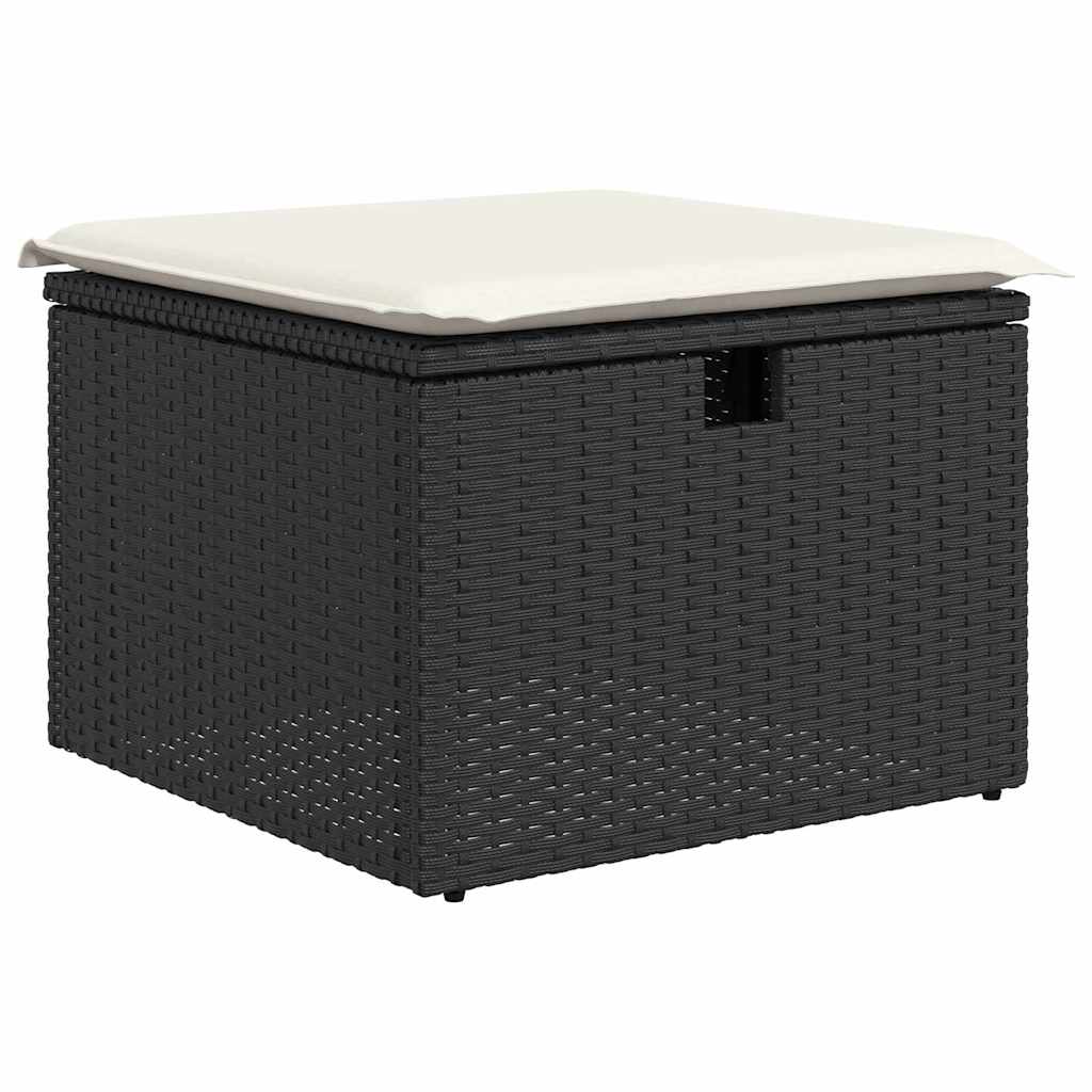 Set di divani 6 pz Nero e Crema polyrattan | homemem39