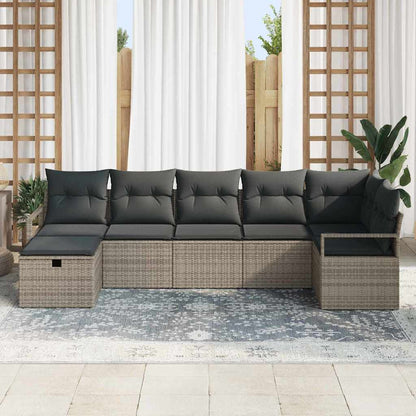 Set di divani 7 pz Grigio polyrattan | homemem39