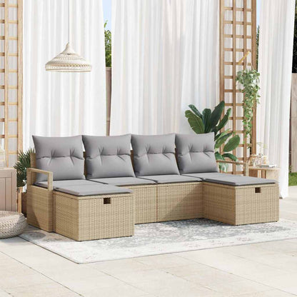 Set di divani 6 pz 6-Numero di posti Beige e Grigio Chiaro | homemem39