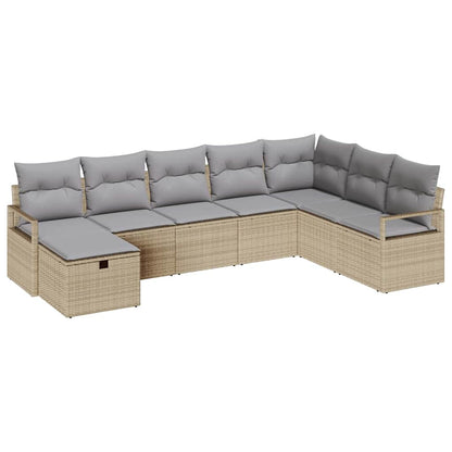 Set di divani 8 pz 8-Numero di posti Beige e Grigio Chiaro | homemem39