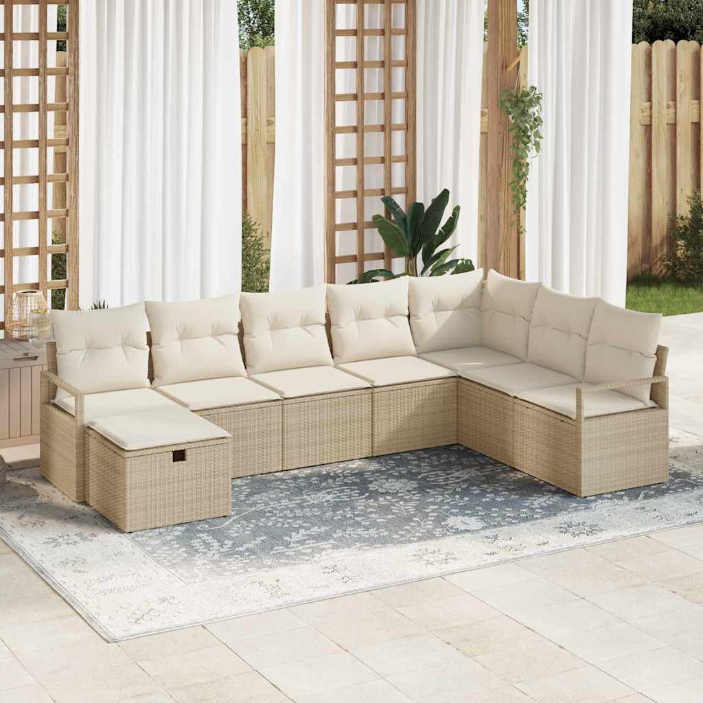 Set di divani con cuscino Beige e Crema polyrattan | homemem39