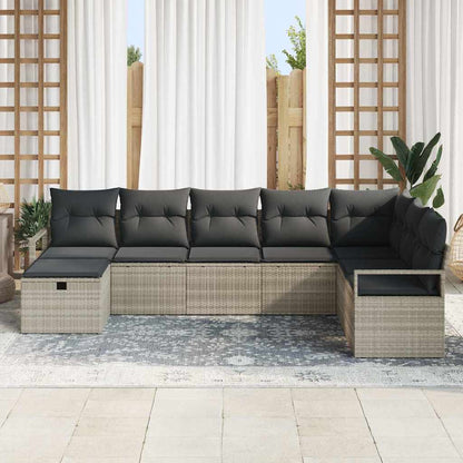 Set di divani con cuscino Grigio chiaro polyrattan | homemem39