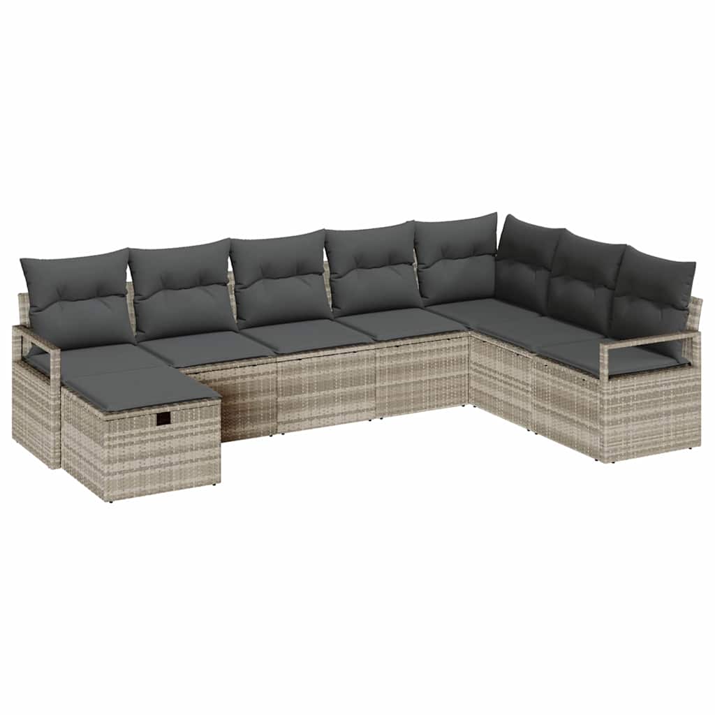 Set di divani con cuscino Grigio chiaro polyrattan | homemem39