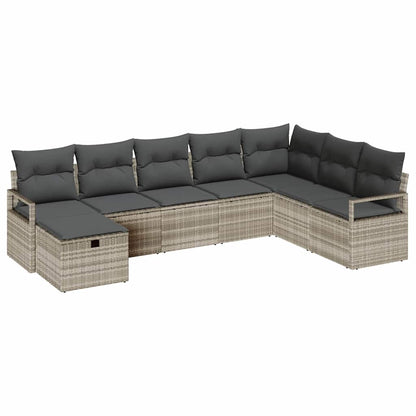 Set di divani con cuscino Grigio chiaro polyrattan | homemem39