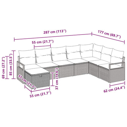 Set di divani con cuscino Grigio chiaro polyrattan | homemem39
