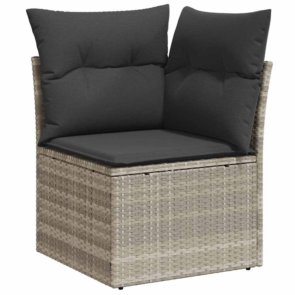 Set di divani 9 pz 8-Numero di posti Grigio chiaro polyrattan