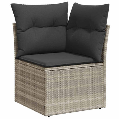 Set di divani 9 pz 8-Numero di posti Grigio chiaro polyrattan