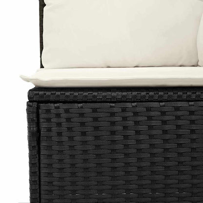 Set di divani con cuscino 4 pcs Nero polyrattan - homemem39