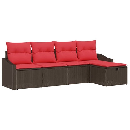 Set di divani con cuscino con archiviazione Marrone polyrattan | homemem39