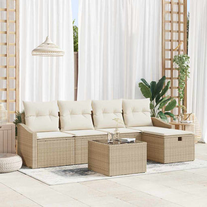 Set di divani con cuscino con archiviazione Beige polyrattan - homemem39
