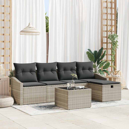Set di divani con cuscino Grigio chiaro polyrattan - homemem39