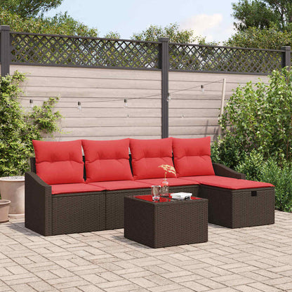 Set di divani con cuscino con archiviazione Marrone polyrattan | homemem39