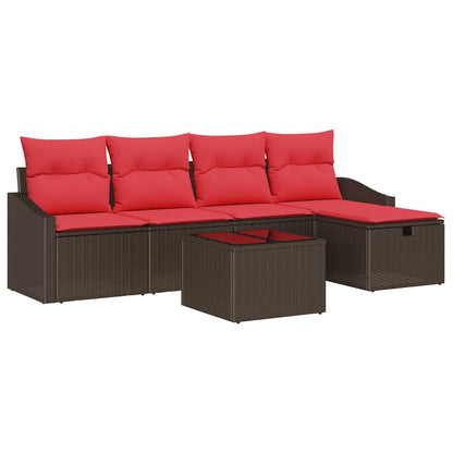 Set di divani con cuscino con archiviazione Marrone polyrattan | homemem39