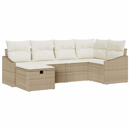 Set di divani con cuscino Beige e Crema polyrattan - homemem39