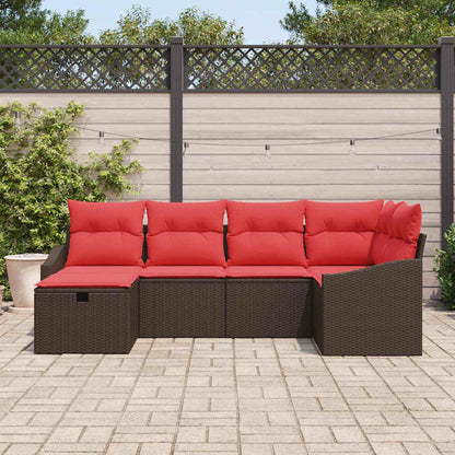 Set di divani 6 pz Marrone polyrattan | homemem39