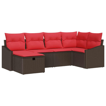 Set di divani 6 pz Marrone polyrattan | homemem39