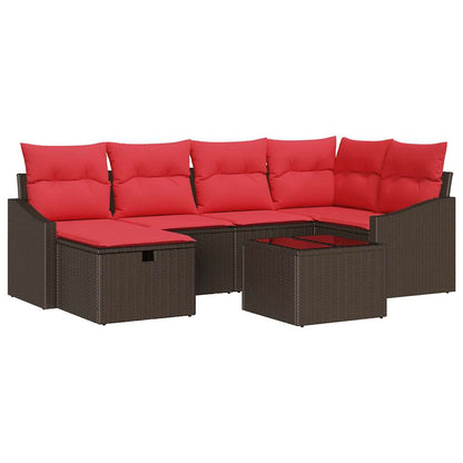 Set di divani con cuscino con archiviazione Marrone polyrattan | homemem39