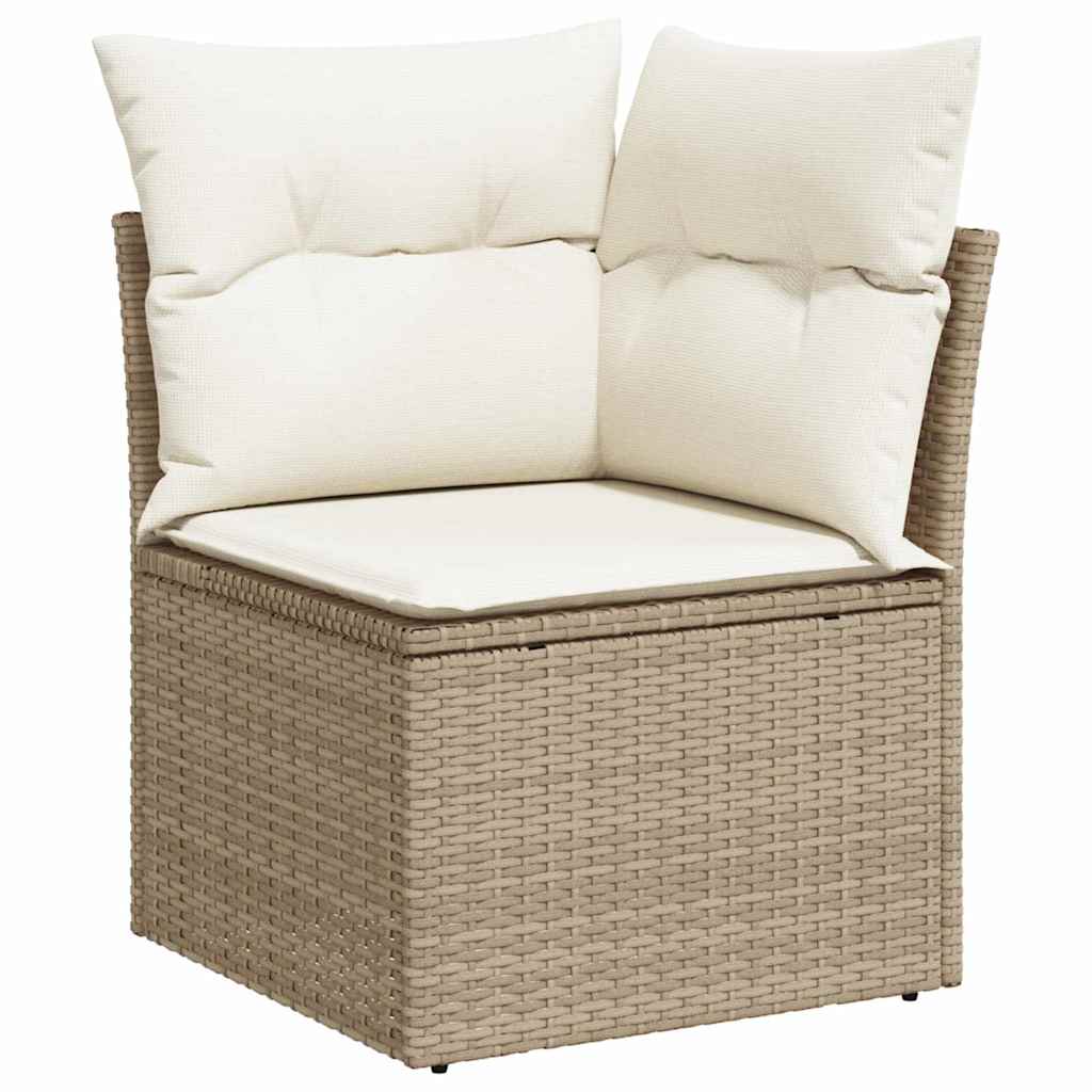 Set di divani con cuscino con archiviazione Beige polyrattan - homemem39