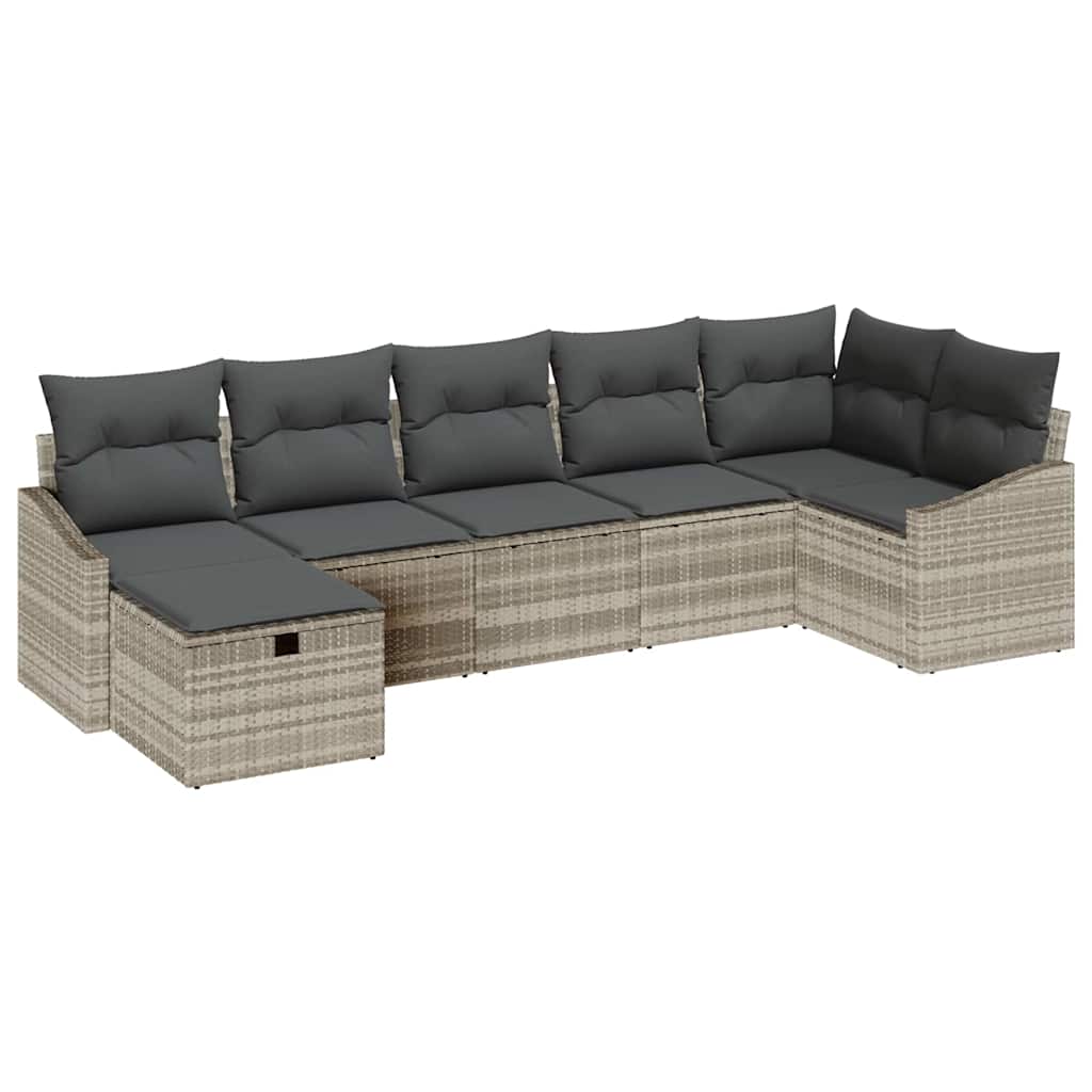 Set di divani con cuscino Grigio chiaro polyrattan - homemem39