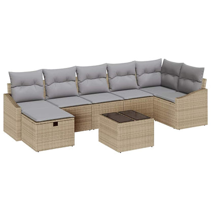 Set di divani con cuscino con archiviazione Beige polyrattan - homemem39