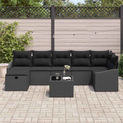 Set di divani con cuscino con archiviazione 8 pcs polyrattan | homemem39