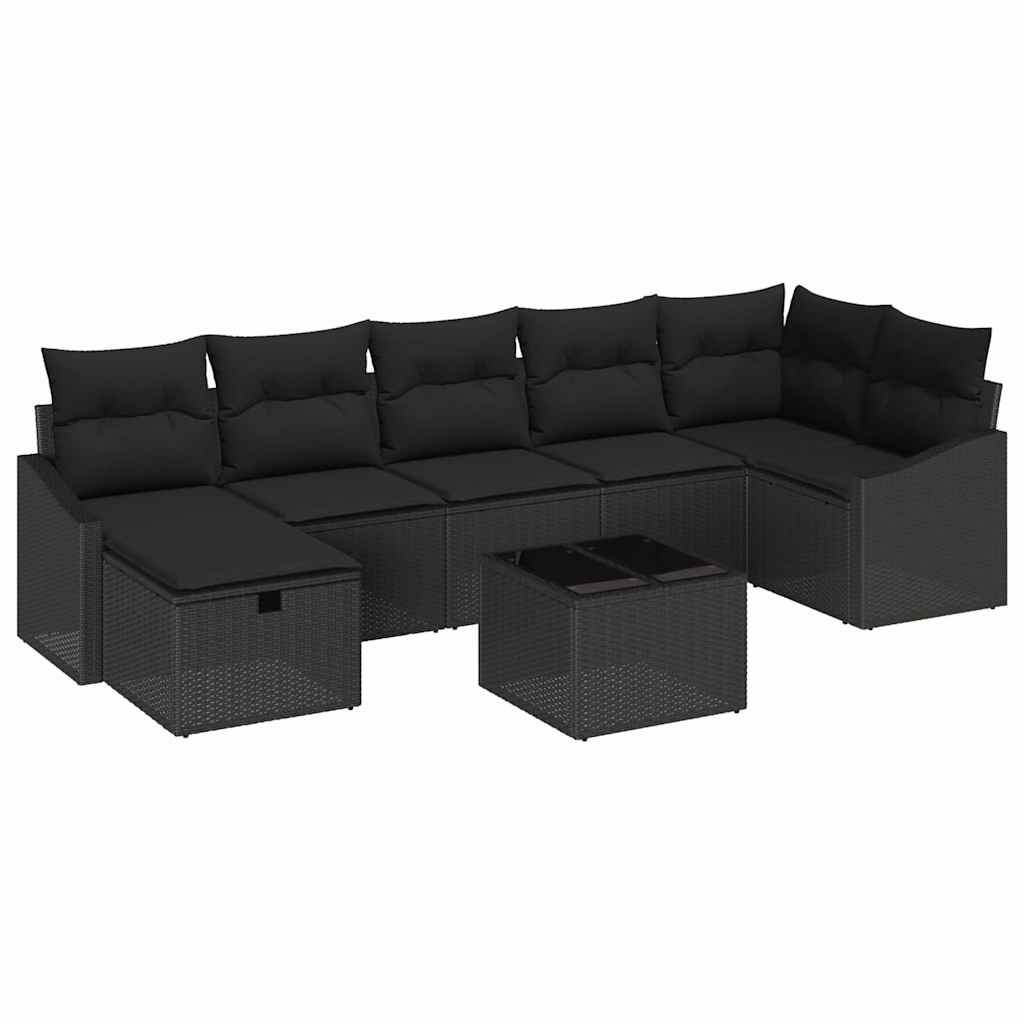 Set di divani con cuscino con archiviazione 8 pcs polyrattan | homemem39