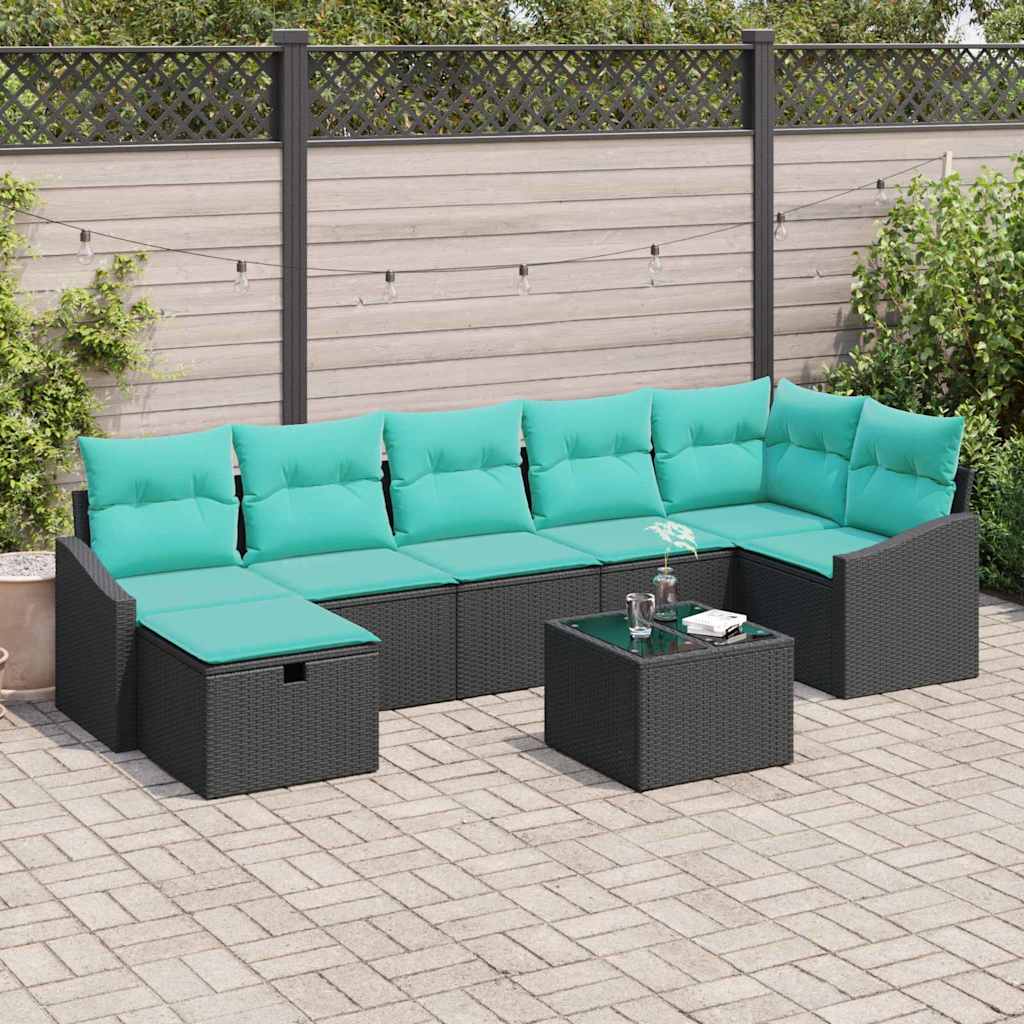 Set di divani con cuscino con archiviazione 8 pcs polyrattan | homemem39