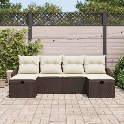 Set Divano da Giardino con cuscino 6 pcs polyrattan