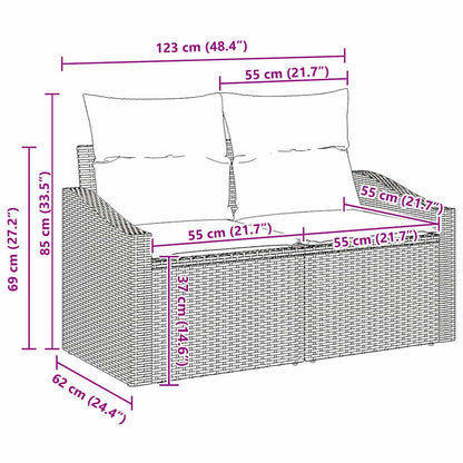 Set Divano da Giardino con cuscino 6 pcs polyrattan