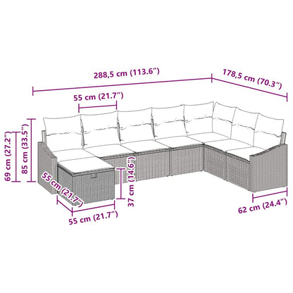 Set Divano da Giardino con cuscino 8 pcs polyrattan | homemem39