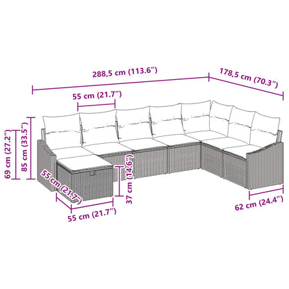 Set Divano da Giardino 8 pz polyrattan | homemem39