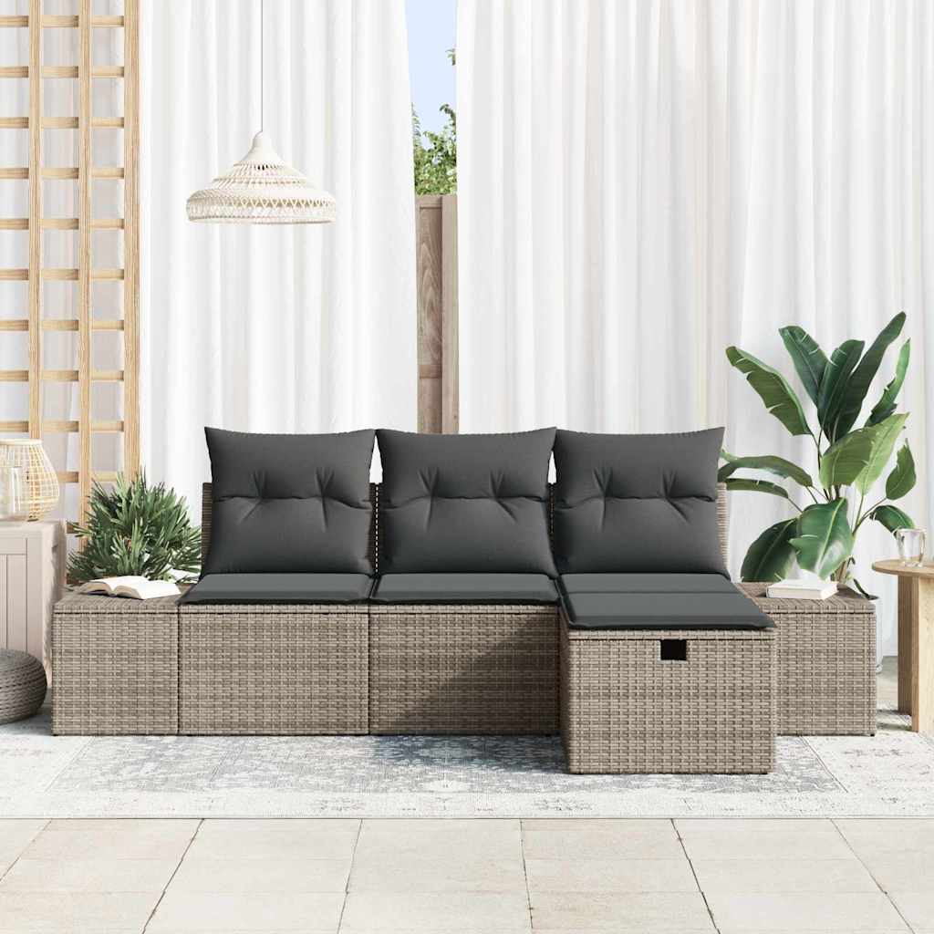 Set Divano da Giardino 4 pz polyrattan | homemem39
