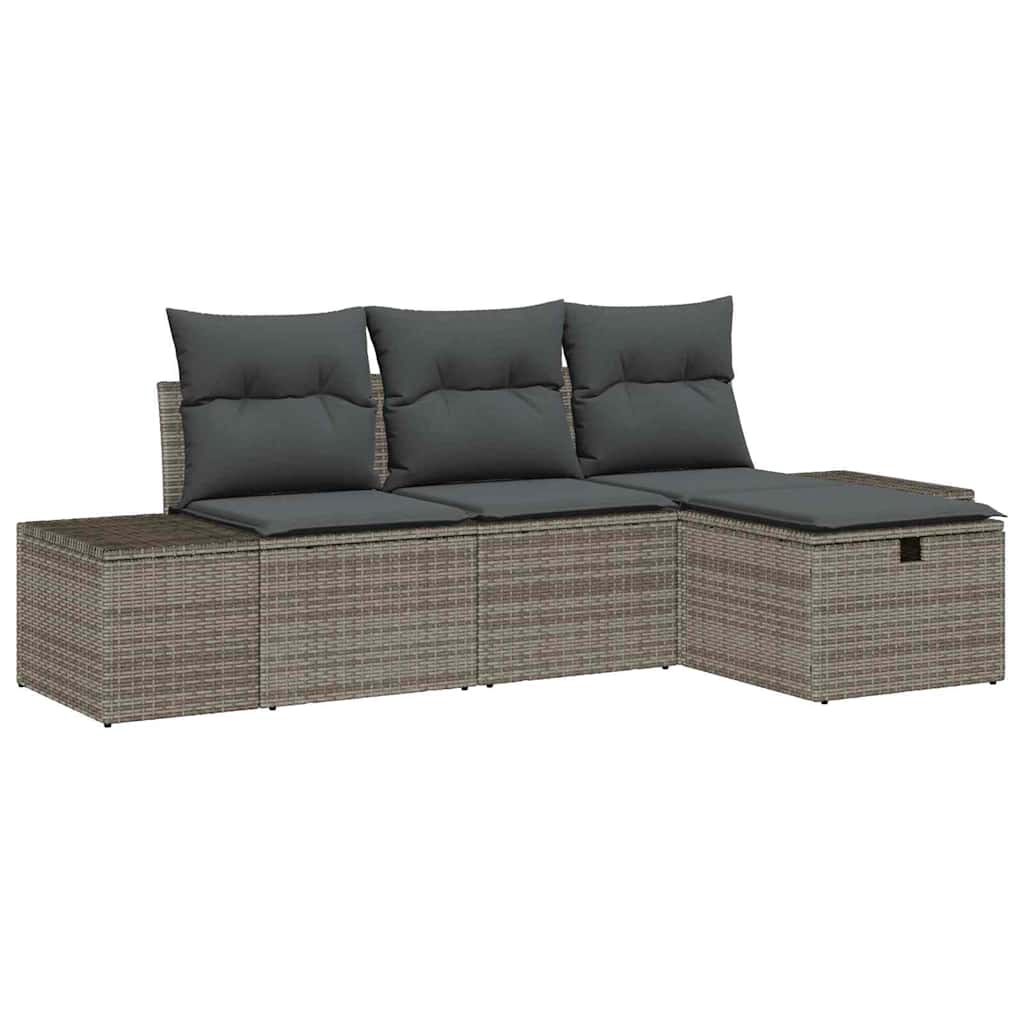 Set Divano da Giardino 4 pz polyrattan | homemem39