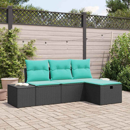 Set Divano da Giardino 4 pz polyrattan | homemem39