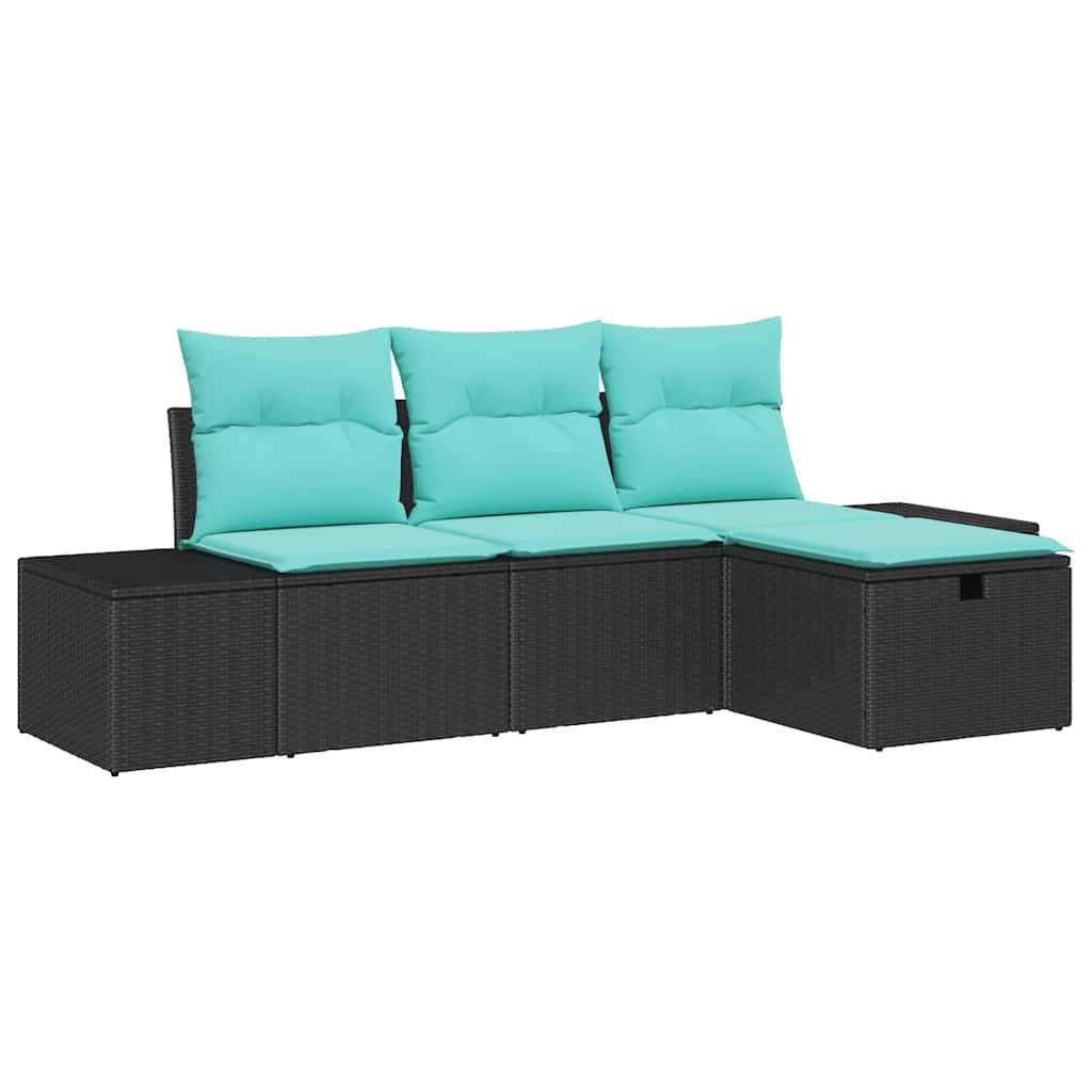 Set Divano da Giardino 4 pz polyrattan | homemem39