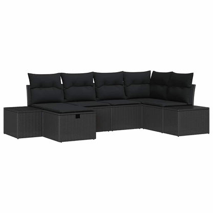 Set Divano da Giardino 6 pz Nero polyrattan | homemem39
