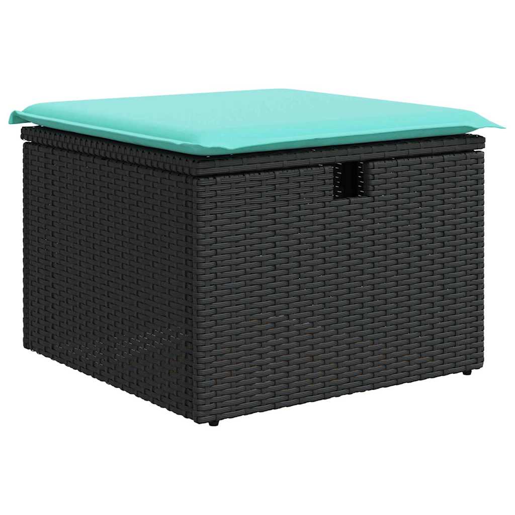 Set Divano da Giardino 7 pz Nero polyrattan | homemem39