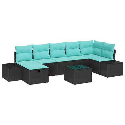 Set Divano da Giardino 8 pz Nero polyrattan | homemem39