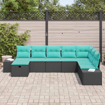Set Divano da Giardino 8 pz Nero polyrattan | homemem39